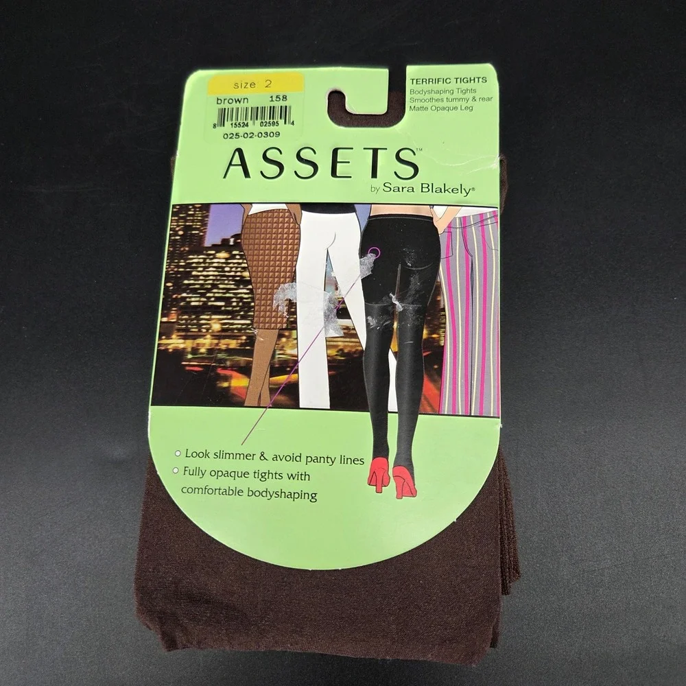 ASSETS by Sara Blakely Terrific Tights Brown Size 2 Bodyshaping Matte Opaque New